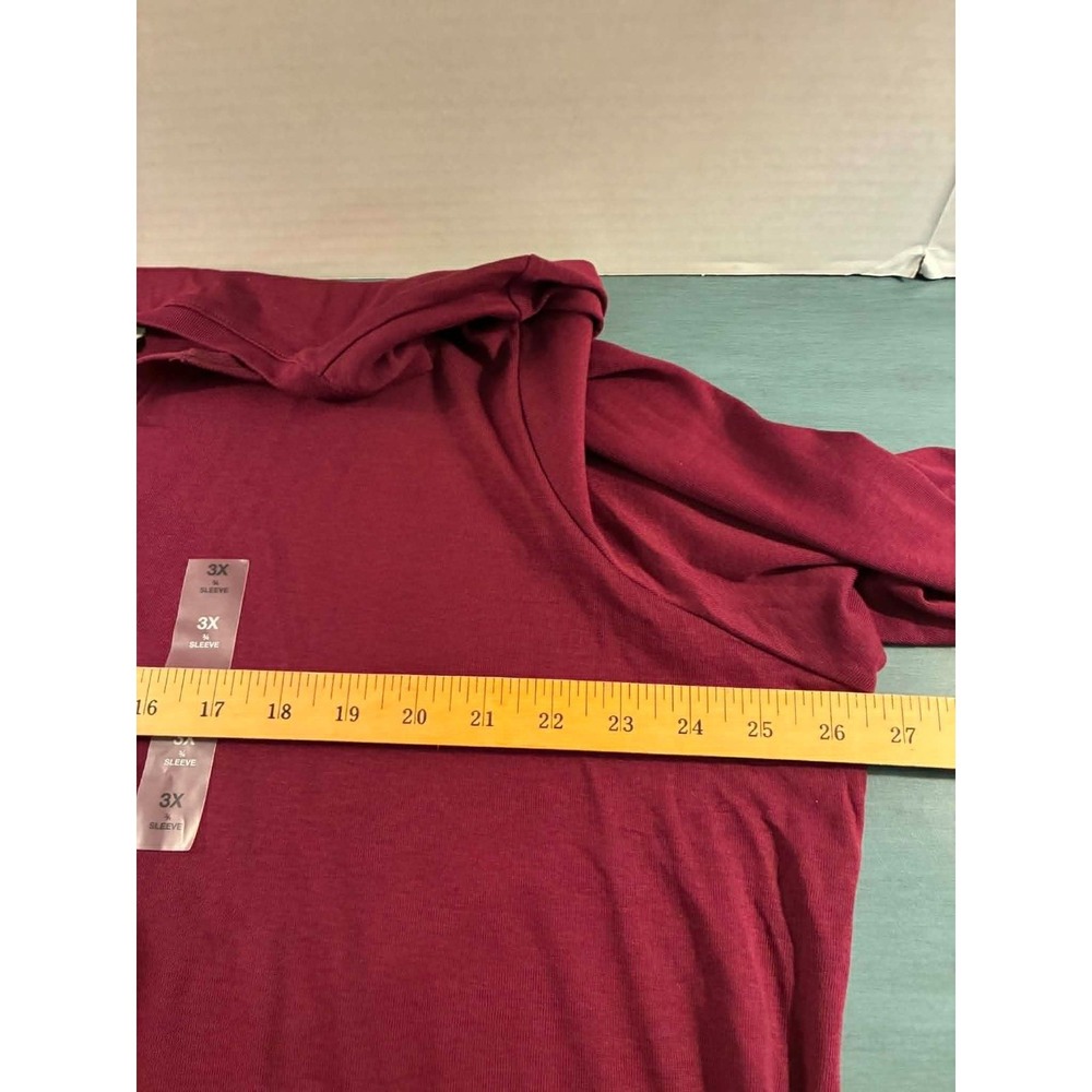 Style & Co Womens 3X Burgundy Henley Top 3/4 Sleeve Plus Size Casual NWT - Picture 4 of 5